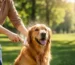 Golden Retriever wird mit einer Slicker-Bürste gepflegt – Fellpflege beim Unterwollwechsel